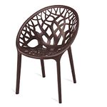 Oaknest Unboxing Furniture OAKNEST Crystal Oversized Designer Indoor/Outdoor Plastic Chair for Home (Color: Weather Brown | Count: 1 Pc)