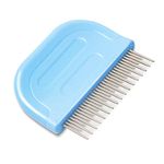 Premium Detangling Pet Comb with Long & Short Stainless Steel Teeth and for Removing Matted Fur, Shed Hair, Dirt, Knots & Tangles