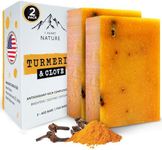 Organic Turmeric Soap for Dark Spots & Acne with Clove Bud (2 Packs) – Face & Body Bar – Rich, Creamy Lather for Natural Skin Glow Aromatherapy