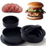 Non Stick Stuffed Burger Press - 3 in 1 Hamburger Patty Maker for Grilling + Free 50pk Burger Patty Papers - BBQ Grill Accessory