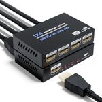 HDMI Splitter 1 in 4 Out 4K 30Hz, BolAAzuL HDMI Duplicator Adapter - 1 to 4 Output Simultaneously- for 4 Displays, Support Full HD 1080P 3D HDCP 1.4 for PS3, PS4, Blu-Ray DVD Player, Projector