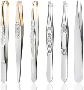 6 Pièces Pince à épiler Professionnelle, Pincettes en Acier Inoxydable pour Sourcil, Pince à Épiler de précision pour Enlèvement des Points Noirs, Poils Incarnés, Les Cils, Poils de Barbe