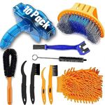 QeeHeng Precision Bicycle Cleaning Brush Tool,Bike Cleaning Tool Set Including Bike Chain Scrubber, Suitable for Mountain, Road, City, Hybrid,BMX Bike and Folding Bike,10 Pieces