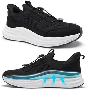 Women's Orthopedic Wide Tennis Sport Shoes: Comfortable Plantar Fasciitis Orthotic Arch Support Neuropathy Bunion Recovery Sneakers, Indoor Stylish Cycling Bowling Walking Shoes Black Size 8.5