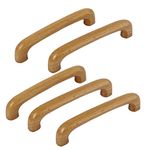 sourcing map Cabinet Cupboard Door Drawer Dresser 96mm Hole Distance Pull Wood Handles for Dresser Drawer Wardrobe 5 Pcs