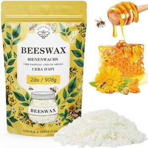 Organic Beeswax pellets 2LB, VEGISHINE Pure and Natural White Beeswax for Candle Making, DIY Skin Care, Lip Balm, Polishing, Lotion, Soap, Candle Making Supplies