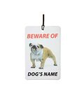 Personalised British Bulldog Car Air Freshener (Custom Cute Canine/Fun Xmas Christmas Stocking Filler/Secret Santa/Unique Novelty Scented Pet Animal Gift)