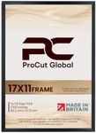 Procut Global Classic 17x11 Photo Frame Black - Handmade Frame with Safe Perspex Front & Wall Hooks - Premium Synthetic Wood - Picture Frame UK