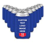 10 Pcs Personalised Can Cooler Sleeves Custom Beer Soda Drink Holders with Logo Photo Text Customised Gift for Christmas Wedding Party