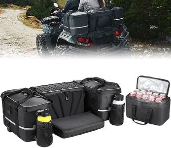 kemimoto ATV Bag, 59L Large ATV Cargo Bag With Insulated Bags, Waterproof 4 Wheeler Storage Rear Rack Seat Bag Universal Compatible With Polaris Sportman Fourtrax Can Am Kawasaki Yamaha Artic Cat