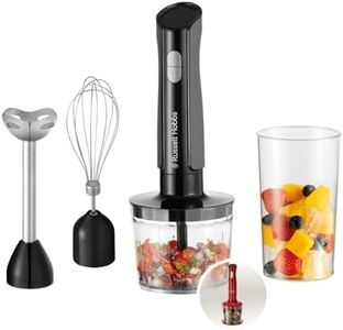 Russell Hobbs Mixeur plongeant [3en1: mixeur/hachoir/fouet] blender (Idéal pour aliments pour bébés, smoothie, purée, soupe, 2 vitesses+fonction pulse, lames acier inox, sans BPA) Anthracite 27141-56