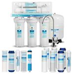 Geekpure 5 Stage Reverse Osmosis Drinking Water Filter System 75 GPD - with Extra 7 Filters