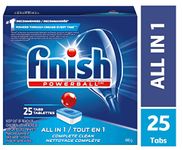 Finish Dishwasher Detergent, All in 1 Powerball, Fresh, 25 Tablets, Fast Action Clean