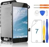 Yodoit for iPhone 7 Screen Replacement Kit LCD with Home Button, Ear Speaker, Front Camera, Full Assembly Display Digitizer and Repair Tool Kit, Protector (Model A1660, A1778, A1779) Black