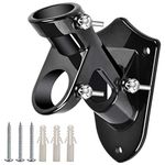 Haoridul Flag Pole Holder Mounting Bracket, 2 Position House Flag Pole Bracket, Heavy Duty Aluminum Mount - Stainless Steel Kit - Strong and Rust Proof - 1" Inner Diameter (Black)