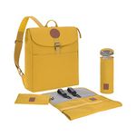 LÄSSIG Baby Changing Backpack with Changing Accessories/Backpack Adventure Lemon Curry