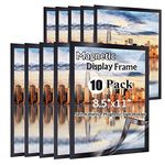 Gocoffun Magnetic Sign Holder 8.5x11, Self Adhesive Magnetic Display Frame 10 Pack, PVC Waterproof Clear Display for Home, School, Office Wall,Store, Pictrue Display Frame (Black)