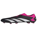 adidas Unisex Accuracy.3 Low Firm Ground Soccer Shoe, Black/White/Team Shock Pink, 11 Women/10 Men