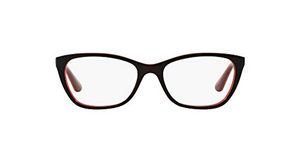 Vogue Eyewear Women's VO2961 Prescription Eyeglass Frames, Brown/Orange/Transparent Red/Demo Lens, 53 mm