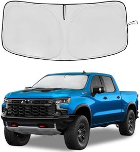 Windshield Sun Shade for Chevrolet/Chevy Silverado 1500 2019-2024 Double Layer 240T Front Window Shade Custom Fit Silverado Regular Cab, Crew Cab, Double Cab Sun Visor Foldable Shade Blocks UV Rays