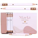 MARKT Bridal Pencils for Bridal Shower Games & Wedding Shower Favors and Games, Wedding Pencils for Guests, White Short Pencils, Bridal Shower Game Winner Gifts, Small Pencils for Games, Golf Pencils