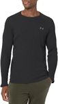 Under Armour Mens Waffle Max Long Sleeve Crew, (002) Black/Black/Pitch Gray, Large