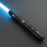 CVCBSER Dueling Lightsaber, 15 Colors Changeable with 12 Mode Sound Effect Premium Metal Handle Sturdy Blade Light Saber (Black)