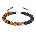 GAVU Handmade Yin Yang Onyx Tiger Eye Stone Bracelet