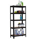 Neo Heavy Duty Steel Galvanised 5 Tier Garage Shelving Shelf Racking Unit Storage Racks (Black)