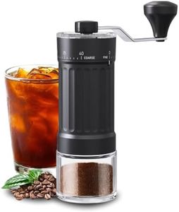 AAshonee® Grindmaster 40 Manual Coffee Grinder | 40 Grind Settings | Ceramic Burr | Portable & Easy Clean | Espresso | French Press | Pour Over | Cold Brew (Black)