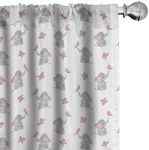 Ambesonne Elephant Nursery Curtains