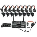 Hollyland Solidcom C1 PRO 9-Users Wireless Headset Intercom System ENC Noise Cancellation with Base Station, 1.9GHz Full-Duplex Team Communication with AB Grouping Cloud Meeting Announcement