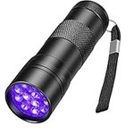 MegaPower (TM) UV Flashlight Black Light 12 LED 395nm Hand-held Detecting Torch for Pet Urine, Stains, Verifying Money Documents, Black