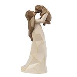 MrMrKura Angel Figurines of Friendship, Angel Dog Statue Resin Figurine Hand-Painted Sculpted Figure, 8”H