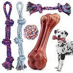 GaiusiKaisa XL Dog Chew Rope Toys for Aggressive Chewers, 5 Pcs Indestructible Dog Toys for Large and Medium Dogs, Cotton Dog Rope Toys, Tough Dog Bones for Aggressive Chewers Large Breed