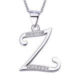 VIKI LYNN Letter Z Initial Pendant 925 Sterling Silver with Cubic Zirconia Alphabet Personalised Gifts for Women