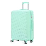 Lightweight Medium Hard Shell Suitcase | PC+ABS | Checked in Luggage | 4 Spinner Wheels - Medium 24" (Green, 24)