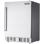 VEVOR 150 QT Freestanding or Undercounter Beverage Fridge, 24-Inch Indoor/Outdoor Beverage Refrigerator, 180 Cans Built-in Beer Fridge with Metal Plate Body for Residential Home Bar Commercial Use