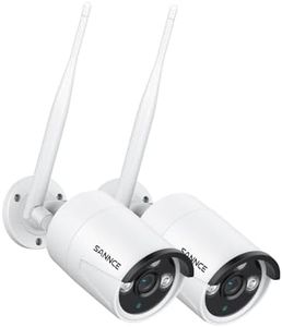 SANNCE Lot de 2 caméras de surveillance Wi-Fi 5 MP avec enregistreur audio, détection humaine AI IP66, étanche, prend en charge Amazon Alexa