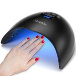 MelodySusie 48W LED UV Nail Lamp - Black, Energy Efficient, 365nm-405nm Wavelength, Compatible with Most Gels, 4 Timer Settings, Infrared Sensor, User-friendly Design, Widely Applications