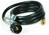 Camco Camper/RV Low Pressure Gas Regulator w/ 6’ Hose | Features Excess Flow & Thermal Protection | Type-1 Acme Connection & 3/8” Female Flare Swivel Nut | Rated for 70,000 BTUs/Hour (57703)