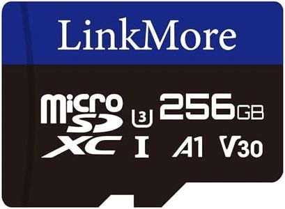 LinkMore 256GB Micro SDXC Card, A1, UHS-I, U3, V30, Class 10 Compatible, Read Speed Up to 100 MB/s,Write Speed Up to 75 MB/s, SD Adapter Included