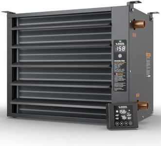 ALECOIL 10,0000 BTU Hydronic Hanging Unit Heater with Remote Control - Water to Air Heat Exchanger for Garage and Outdoor Wood Furnace - HHA100-Pro, Black