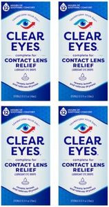 Clear Eyes Contact Lens Relief Soothing Eye Drops 0.50 oz (0.5 Fl Oz (Pack of 4))