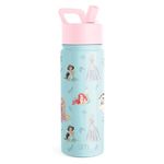 Simple Modern Disney Princesses Kids Water Bottle with Straw Lid | Reusable Insulated Stainless Steel Cup for Girls, School | Summit Collection | 18oz, Princesses Royal Beauty