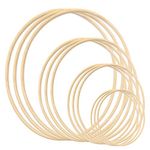 Gukasxi 12 Pack 4 Sizes (15cm/20cm/25cm/30cm) Wreath Rings Wooden Bamboo Floral Hoop Set Large Macrame Crafts Hoops for DIY Dream Catcher, Wedding Wreath Decor and Wall Hanging Crafts