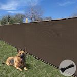 EK Sunrise 6' x 50' Brown Fence Privacy Screen, Commercial Outdoor Backyard Shade Windscreen Mesh Fabric (Customized Sizes Available) - Set of 1