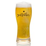 Joymaking Beer Glass Gift for Godfather, Godfather Gifts from Godson Godchild, Godfather Gifts for Birthday Mothers Day Christmas Easter, Godfather Proposal, Beer Glass for Godfather 15oz