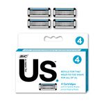 BIC Us 5 Flexible Blade Unisex Razor Refills for Men and Women, 4-Count Pack of Razor Replacement Cartridges