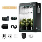 MARS HYDRO Grow Tent Kit Complete 2x4ft TSL 2000 LED Grow Light Dimmable Grow Tent Complete System, 24"x48"x70" Hydroponic Grow Light Set 1680D Full Spectrum Grow Kit, Ventilation system, Clip Fan